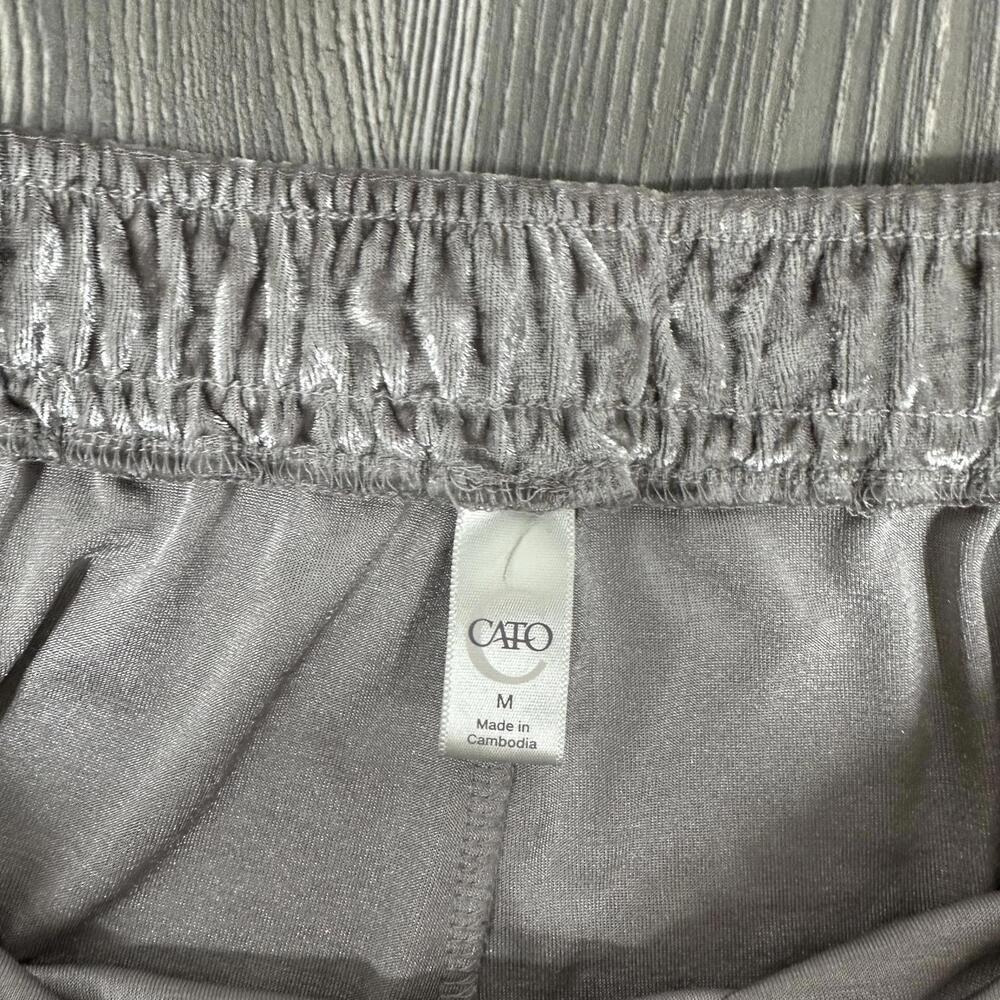 Cato‎ Tan Crushed Velvet Pants with Ribbon Tie and Elastic Waistband - Picture 3 of 7